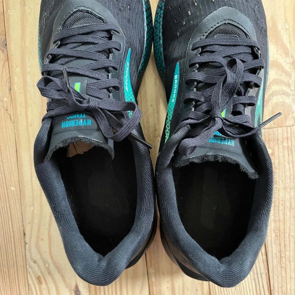 Brooks Hyperion Tempo Mens Running Shoes Black Green Teal 11.5 athletic comfort